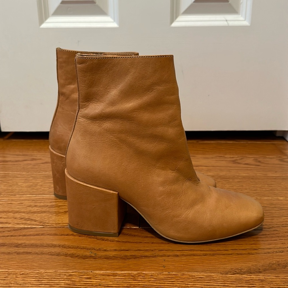 Free People Nicola Bootie Tan Block Heel 38